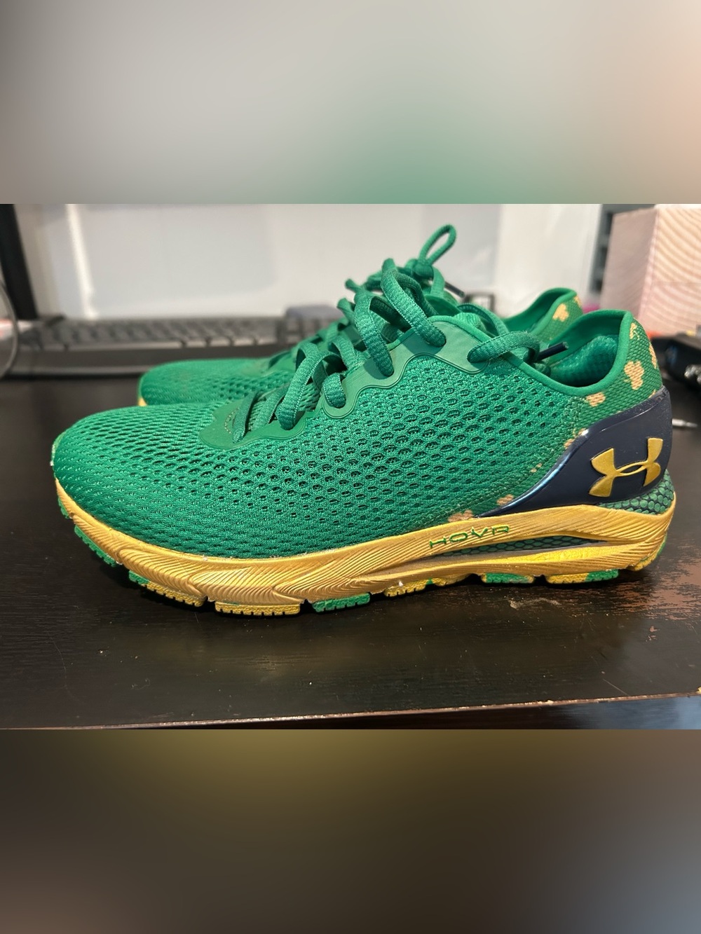 Under Armour Men's Athletic Shoes in Green and Gold